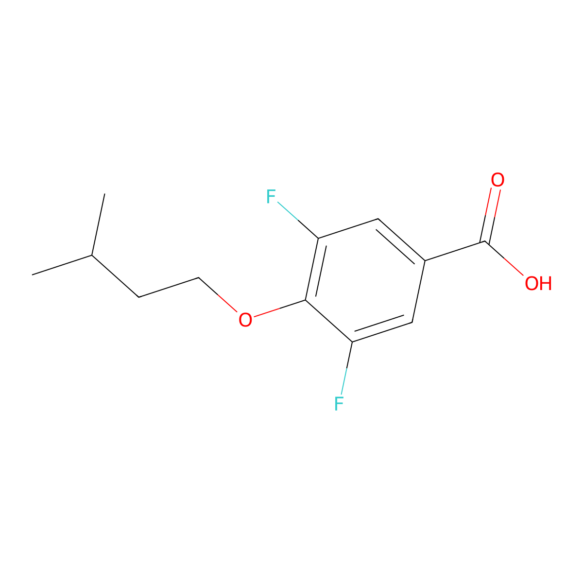 3,5-Difluoro-4-(isopentyloxy)benzoic acid molecular structure, CAS 1282215-83-1