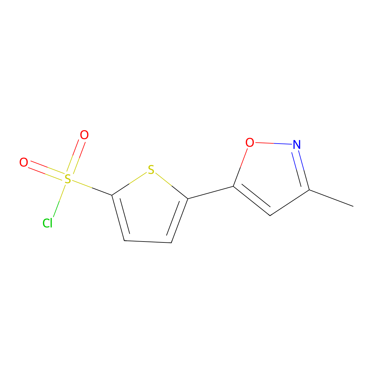 5-(3-Methyl-1,2-oxazol-5-yl)thiophene-2-sulfonyl chloride molecular structure, CAS 1282218-14-7