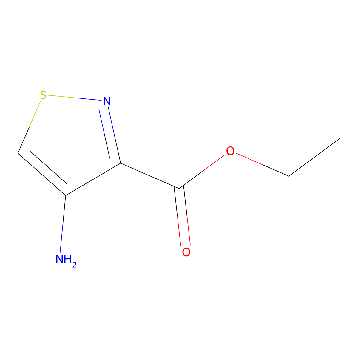 Ethyl 4-amino-1,2-thiazole-3-carboxylate molecular structure, CAS 1282224-16-1