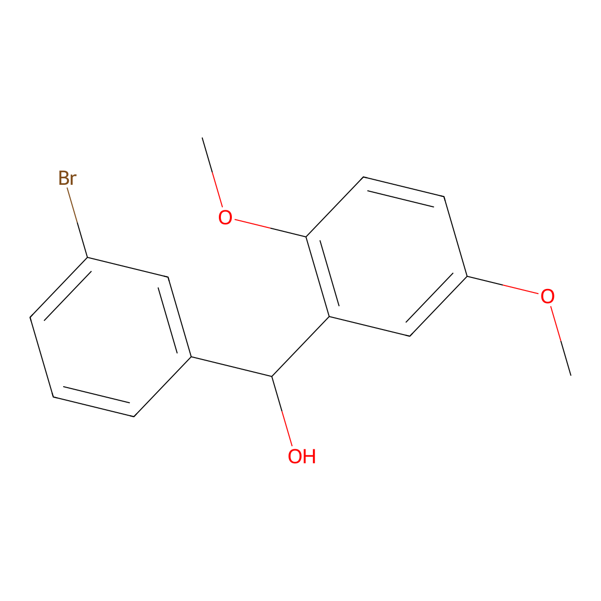 (3-Bromophenyl)(2,5-dimethoxyphenyl)methanol molecular structure, CAS 1282230-21-0