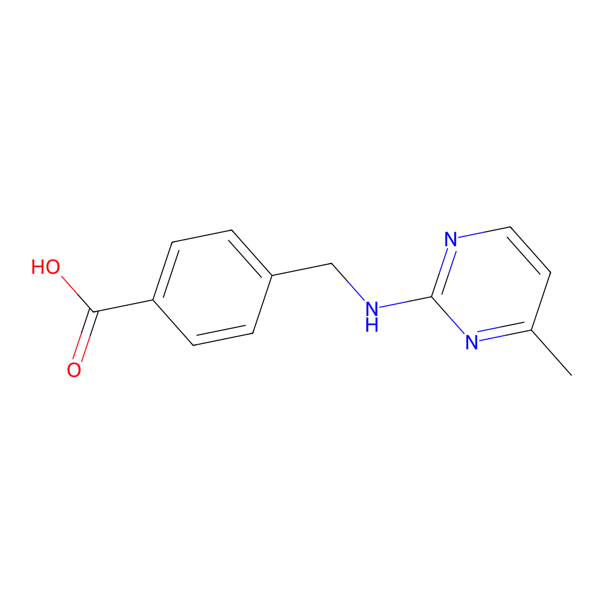 4-(((4-Methylpyrimidin-2-yl)amino)methyl)benzoic acid molecular structure, CAS 1282240-09-8