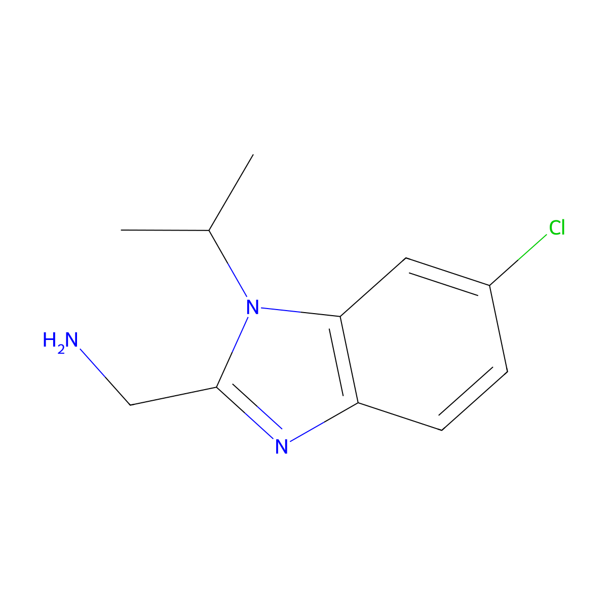 (6-Chloro-1-isopropyl-1H-benzo[d]imidazol-2-yl)methanamine molecular structure, CAS 1282243-28-0
