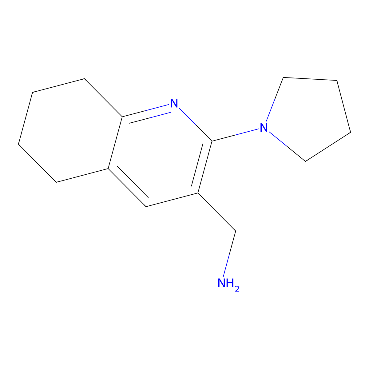(2-(Pyrrolidin-1-yl)-5,6,7,8-tetrahydroquinolin-3-yl)methanamine molecular structure, CAS 1282243-32-6