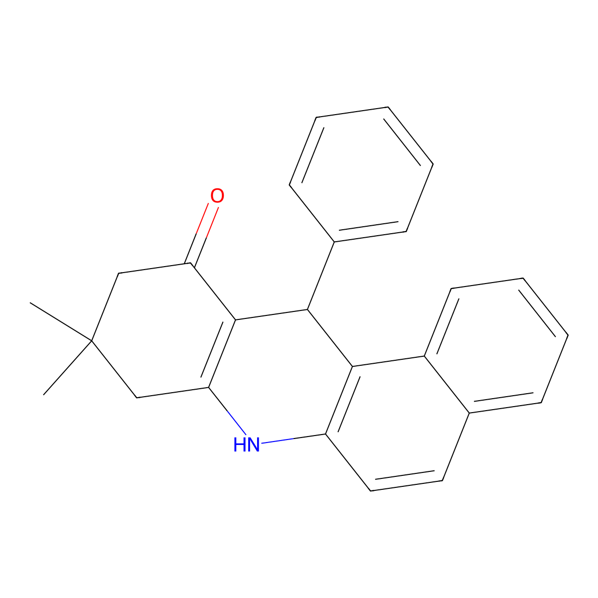 9,9-Dimethyl-12-phenyl-7,8,10,12-tetrahydrobenzo[a]acridin-11-one molecular structure, CAS 128225-05-8
