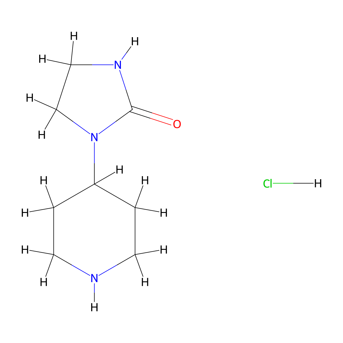 1-(Piperidin-4-yl)imidazolidin-2-one hydrochloride molecular structure, CAS 128225-38-7