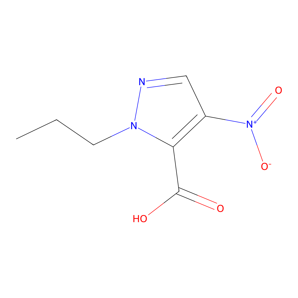 4-Nitro-1-propyl-1H-pyrazole-5-carboxylic acid molecular structure, CAS 128225-70-7