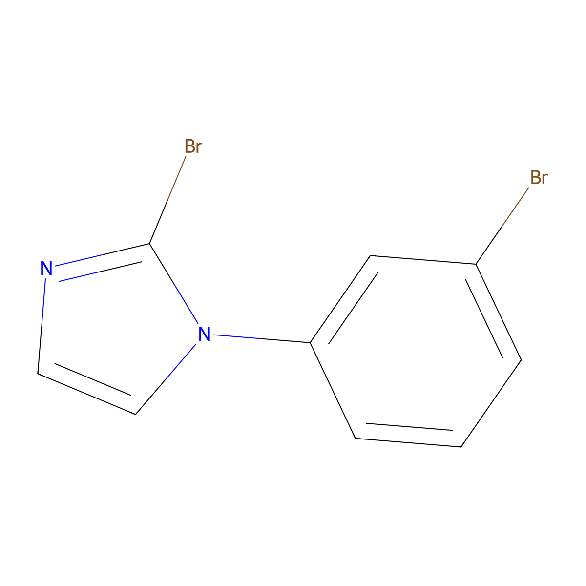 2-bromo-1-(3-bromophenyl)-1H-imidazole molecular structure, CAS 1282279-18-8