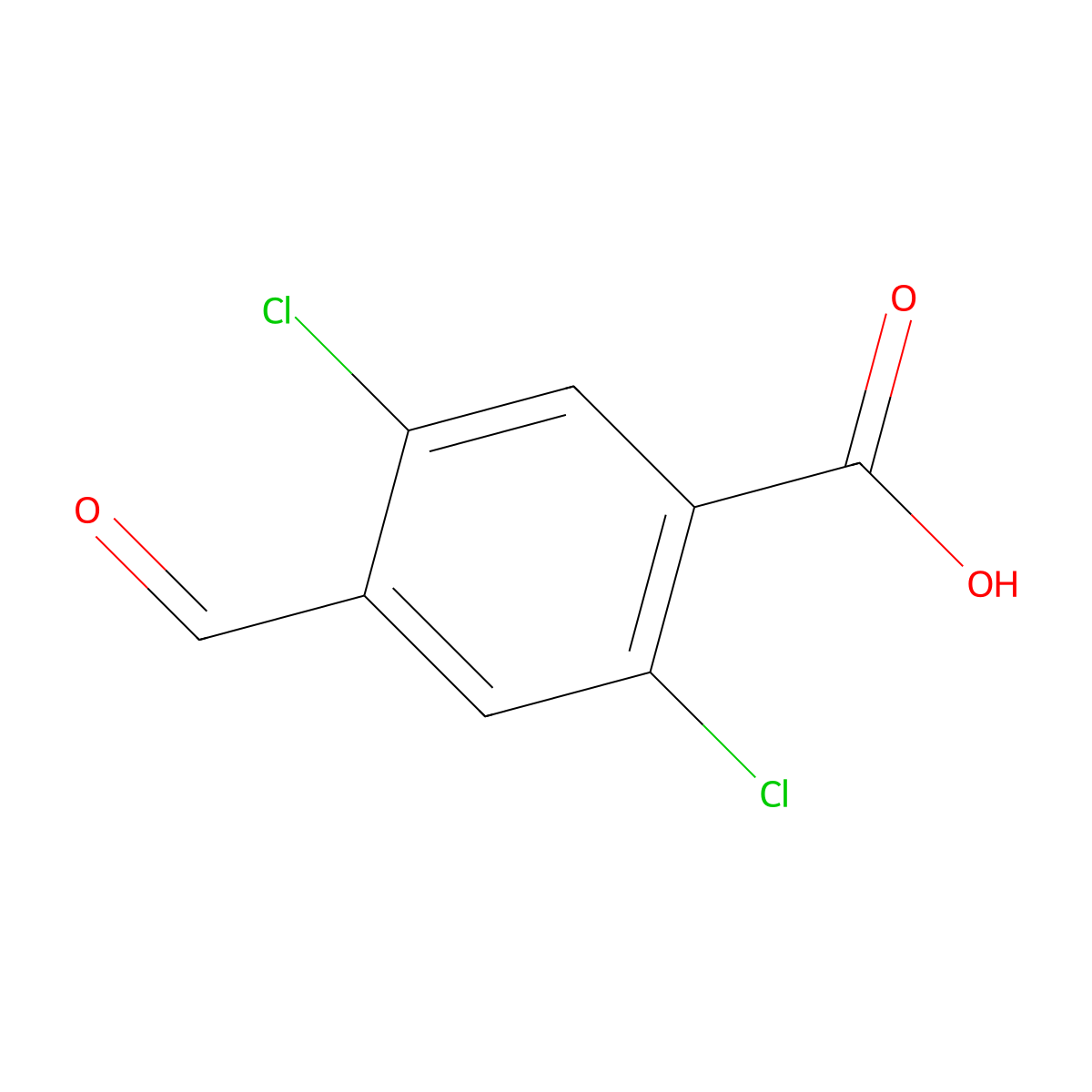 2,5-Dichloro-4-formylbenzoic acid molecular structure, CAS 128230-05-7