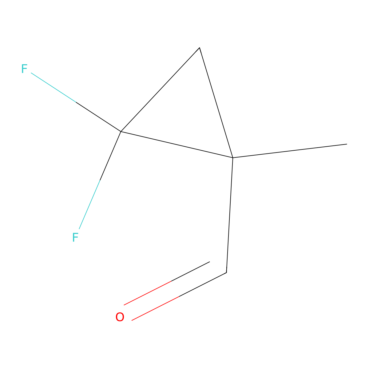 Cyclopropanecarboxaldehyde, 2,2-difluoro-1-methyl- molecular structure, CAS 128230-70-6