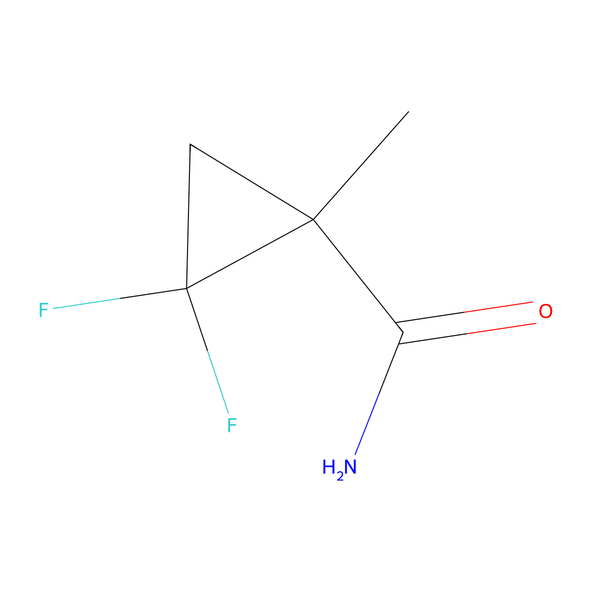 2,2-Difluoro-1-Methylcyclopropanecarboxamide molecular structure, CAS 128230-75-1