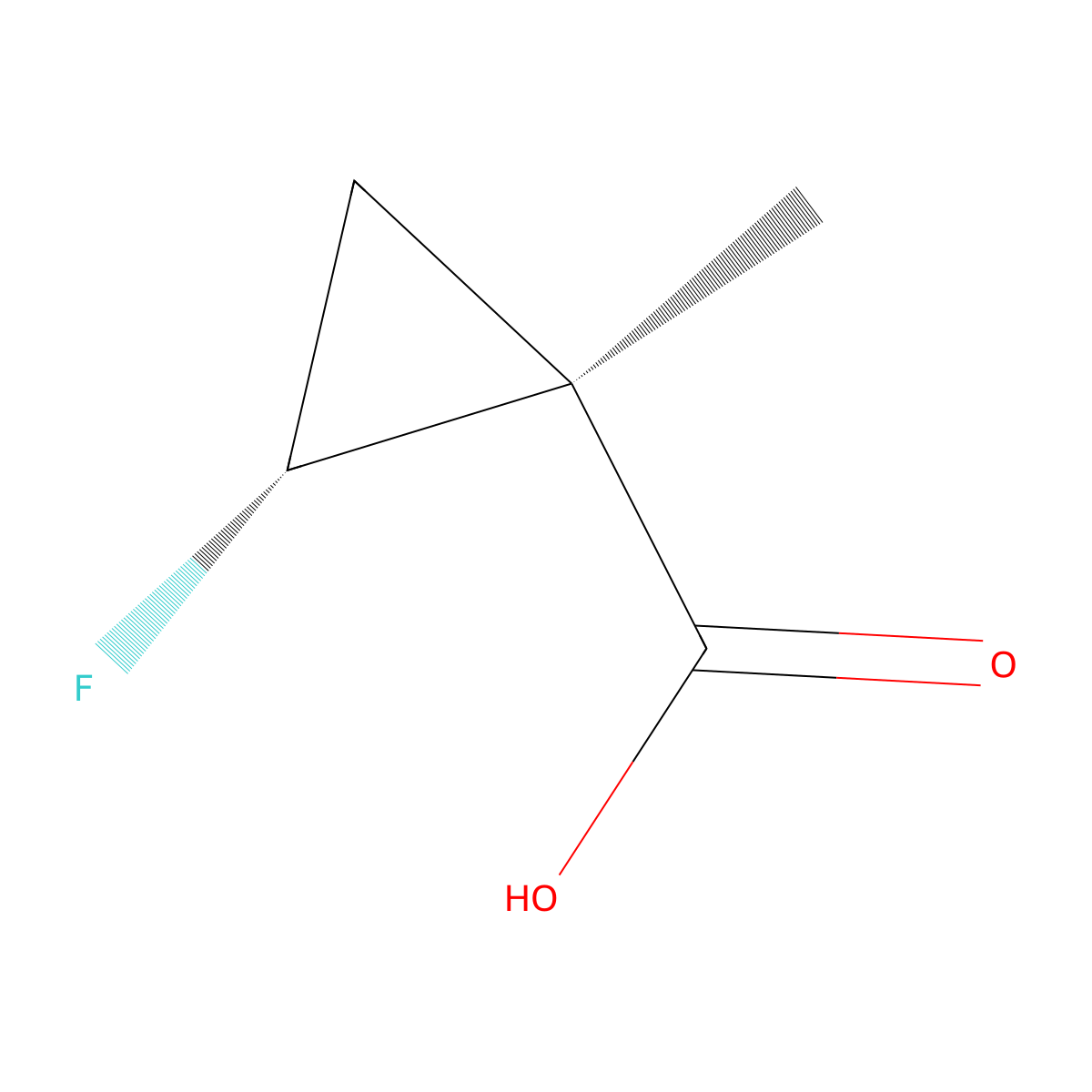 Trans-2-fluoro-1-methylcyclopropanecarboxylic acid molecular structure, CAS 128230-88-6