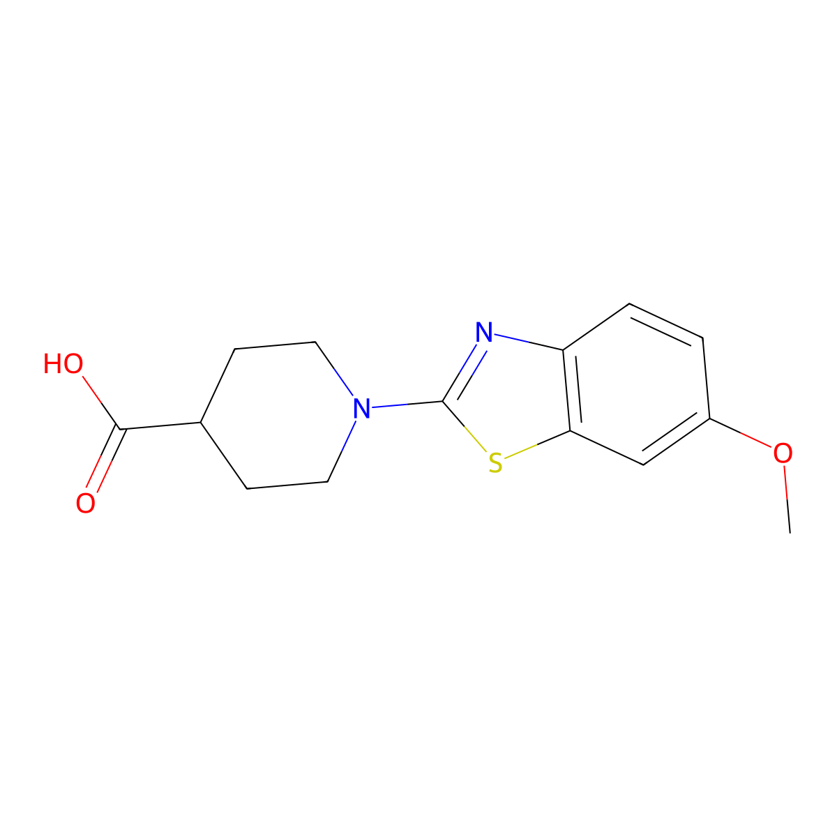 1-(6-Methoxybenzo[d]thiazol-2-yl)piperidine-4-carboxylic acid molecular structure, CAS 1282321-65-6