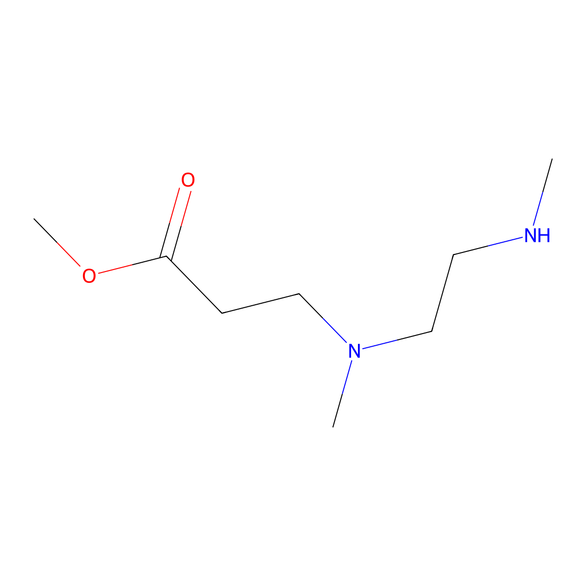 Methyl 3-{methyl[2-(methylamino)ethyl]amino}propanoate molecular structure, CAS 128233-59-0