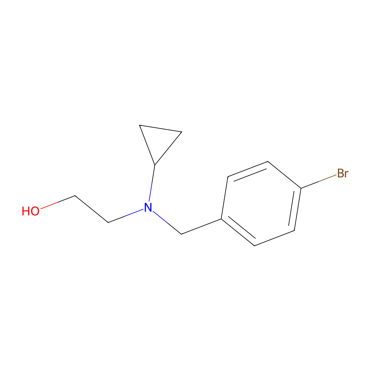 2-[(4-Bromo-benzyl)-cyclopropyl-amino]-ethanol molecular structure, CAS 1282336-81-5