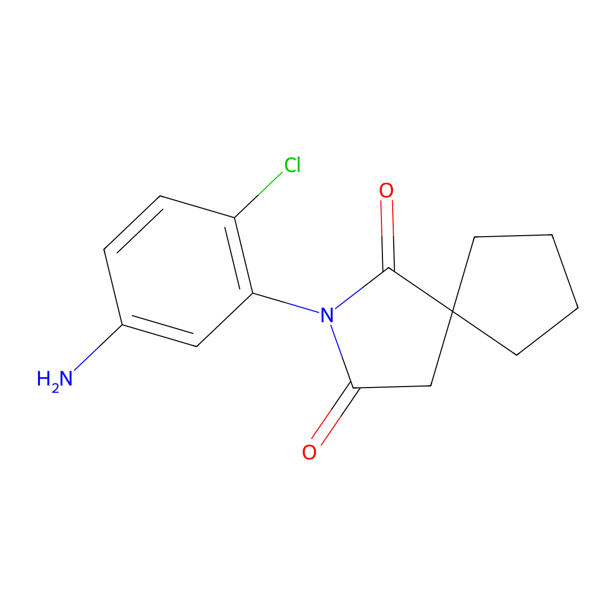 2-(5-Amino-2-chlorophenyl)-2-azaspiro[4.4]nonane-1,3-dione molecular structure, CAS 1282338-95-7