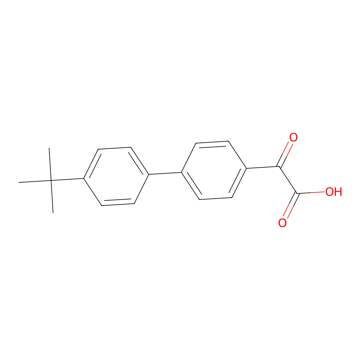 2-(4'-(tert-Butyl)-[1,1'-biphenyl]-4-yl)-2-oxoacetic acid molecular structure, CAS 1282344-63-1