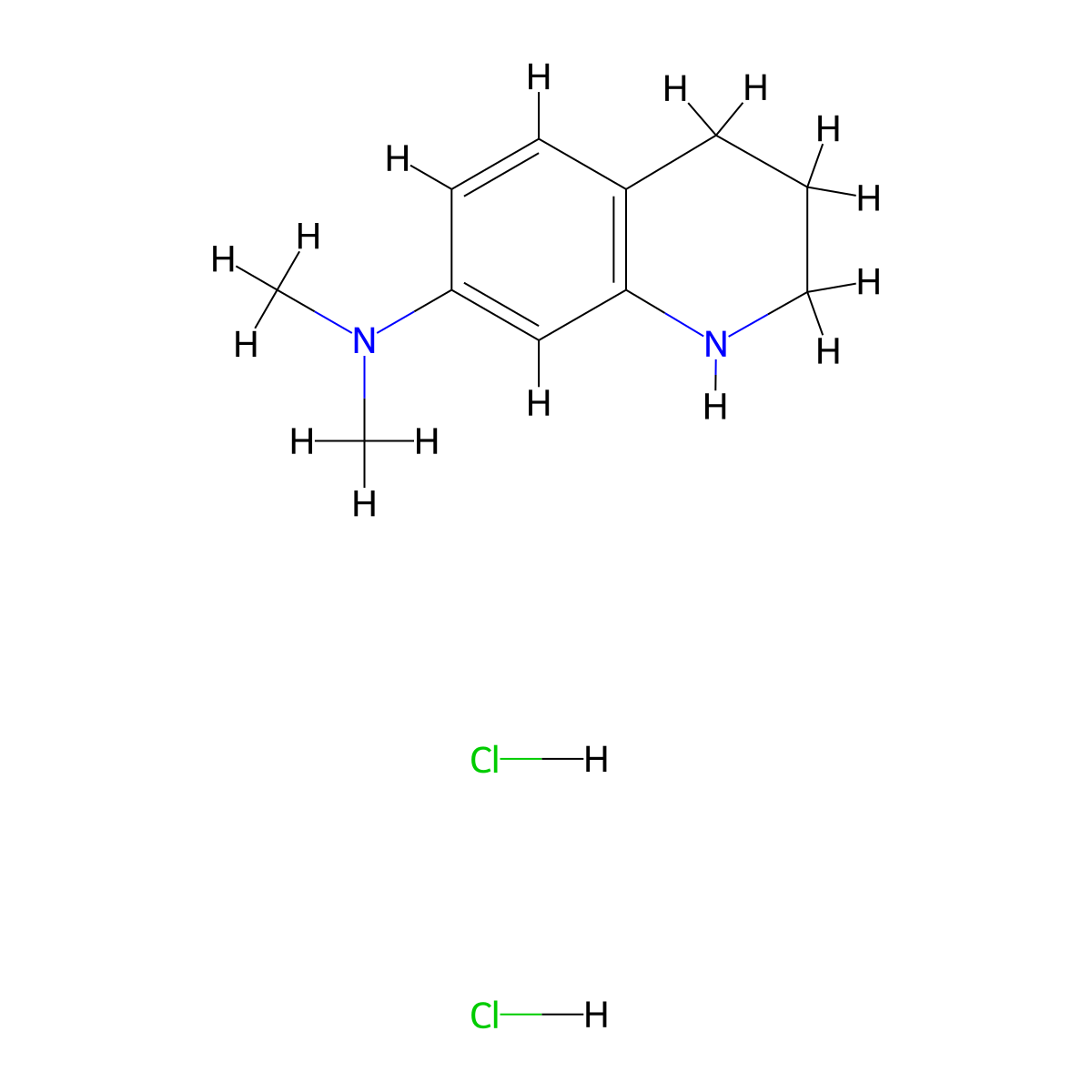 N,N-dimethyl-1,2,3,4-tetrahydroquinolin-7-amine dihydrochloride molecular structure, CAS 1282345-44-1