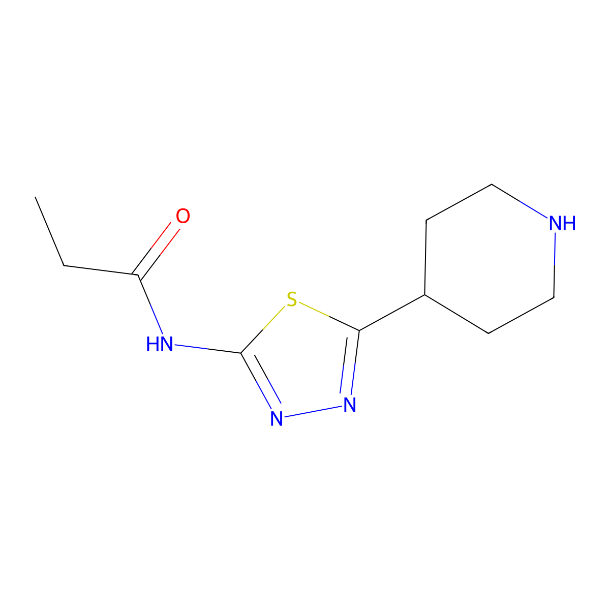 N-[5-(Piperidin-4-yl)-1,3,4-thiadiazol-2-yl]propanamide molecular structure, CAS 1282351-70-5