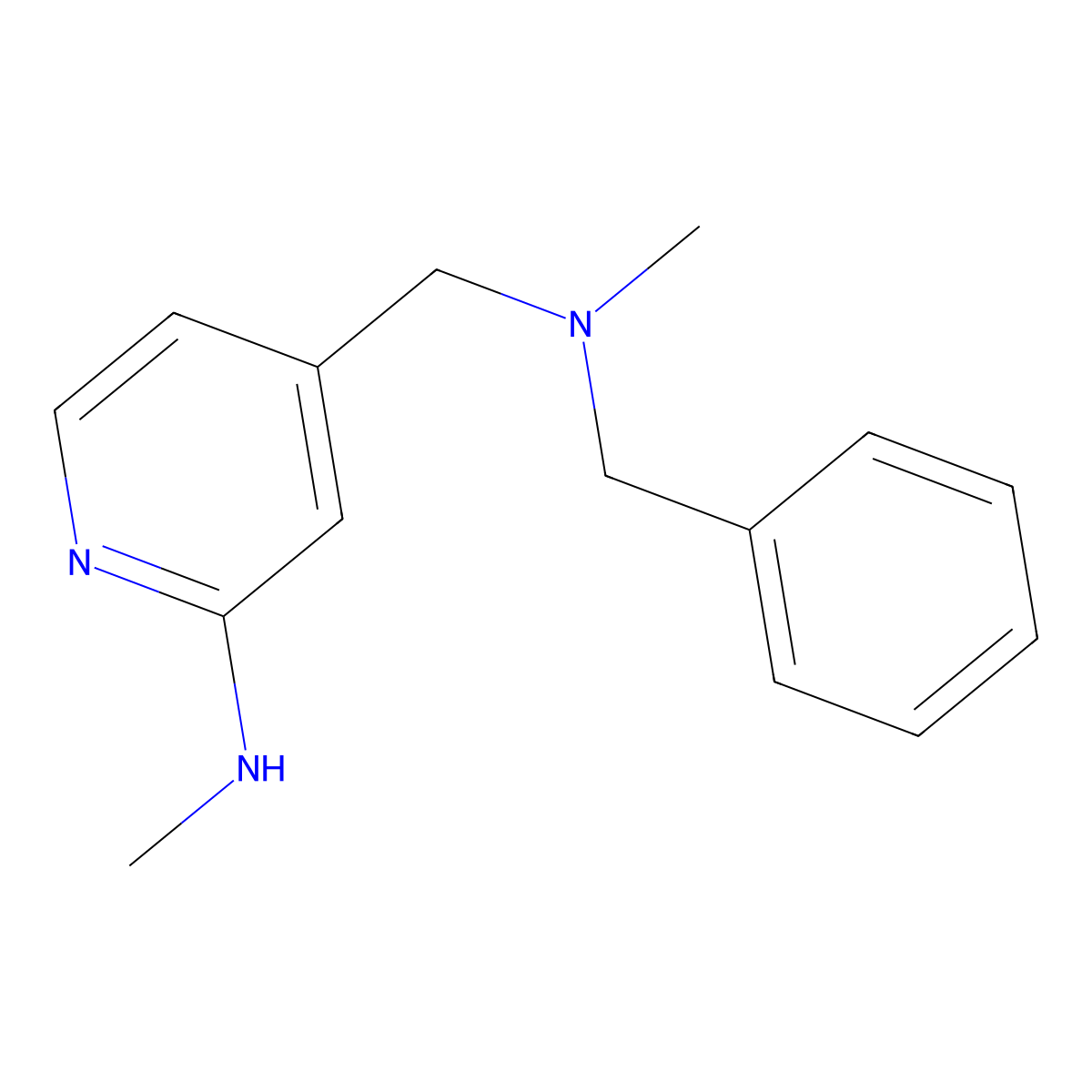4-{[benzyl(methyl)amino]methyl}-N-methylpyridin-2-amine molecular structure, CAS 1282370-35-7