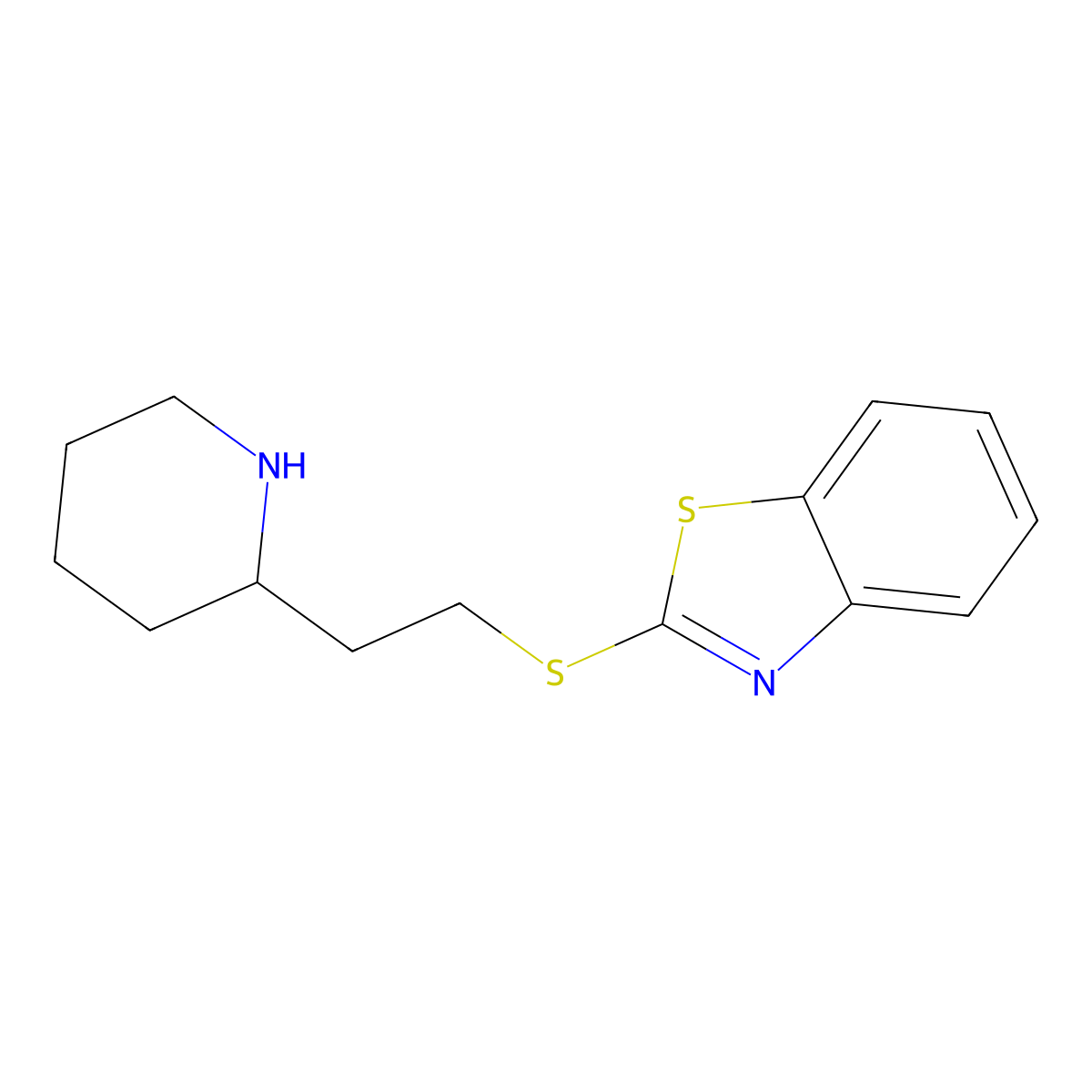 2-{[2-(Piperidin-2-yl)ethyl]sulfanyl}-1,3-benzothiazole molecular structure, CAS 1282376-77-5