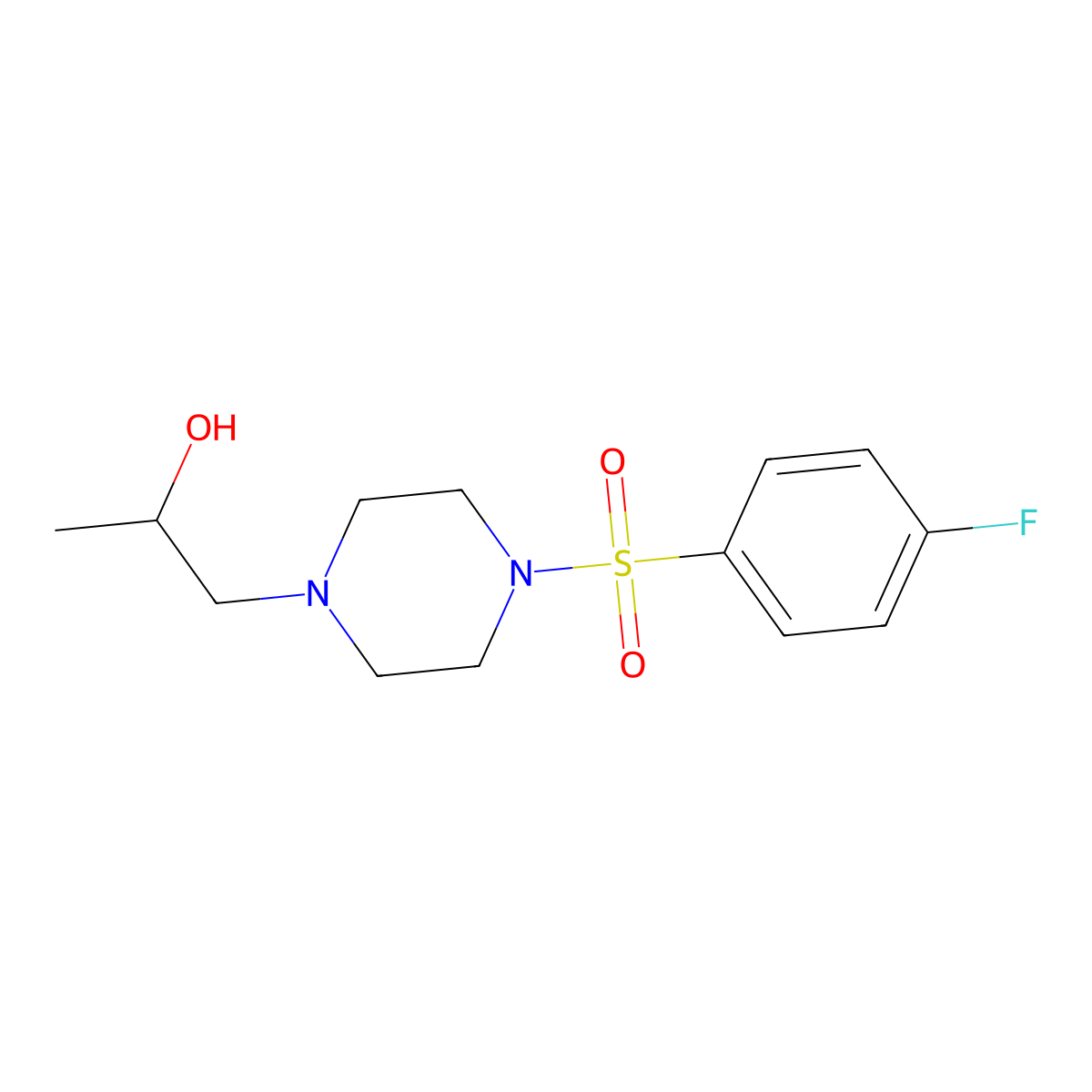 1-(4-((4-Fluorophenyl)sulfonyl)piperazin-1-yl)propan-2-ol molecular structure, CAS 1282377-15-4