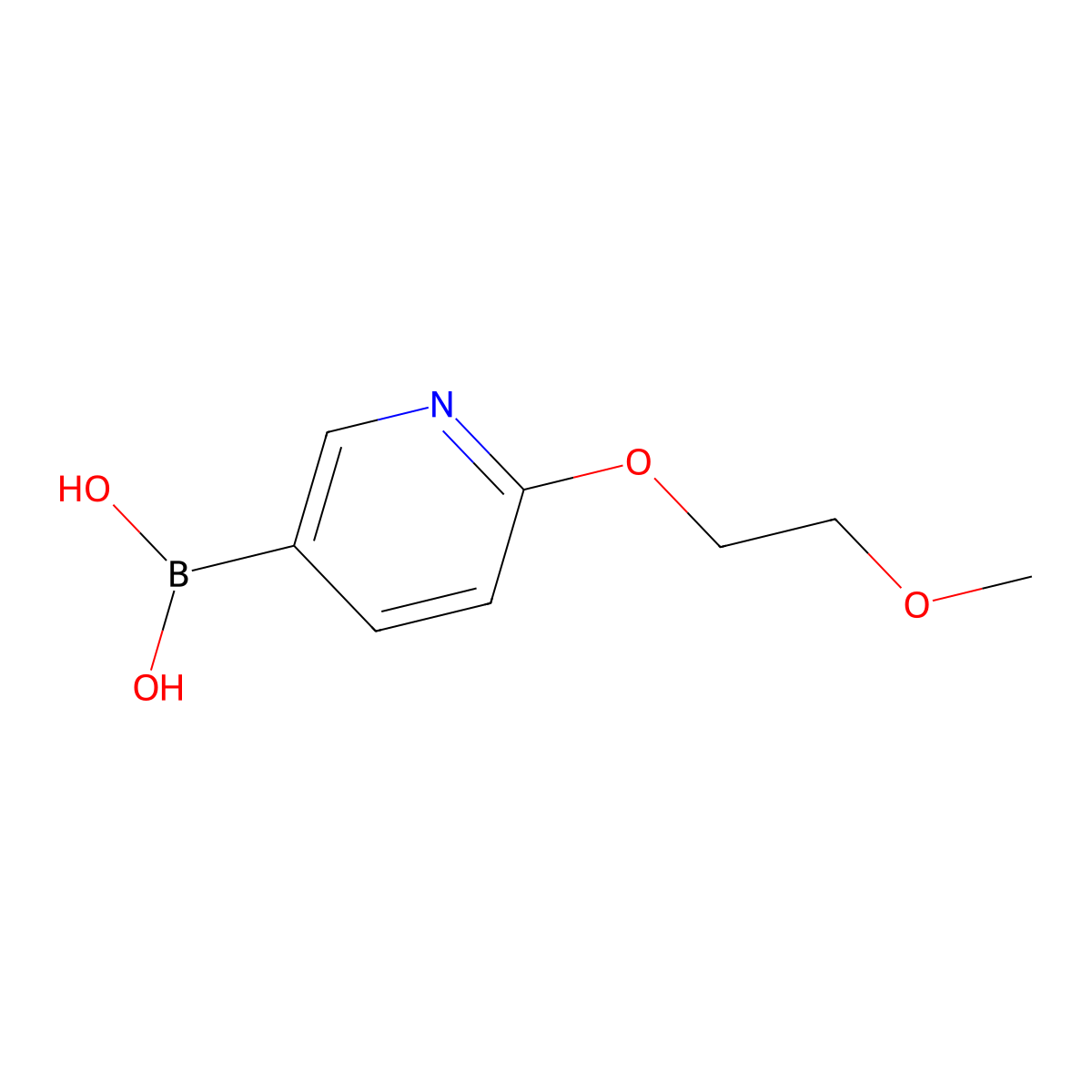 (6-(2-Methoxyethoxy)pyridin-3-yl)boronic acid molecular structure, CAS 1282378-03-3