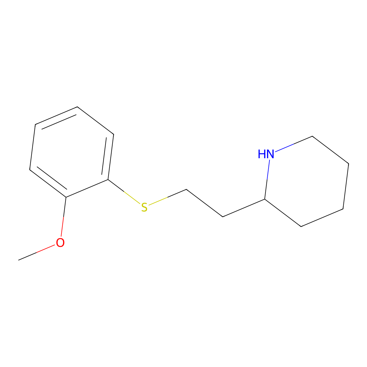 2-{2-[(2-Methoxyphenyl)sulfanyl]ethyl}piperidine molecular structure, CAS 1282382-74-4