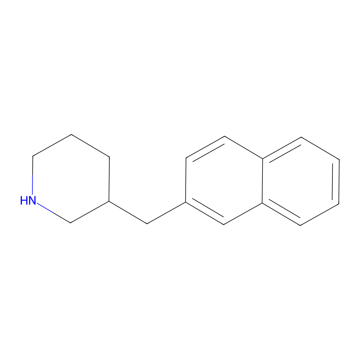 3-[(Naphthalen-2-yl)methyl]piperidine molecular structure, CAS 1282388-18-4