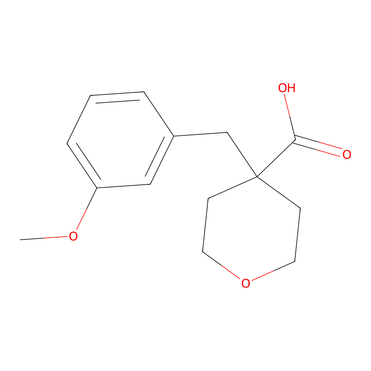 4-[(3-Methoxyphenyl)methyl]oxane-4-carboxylic acid molecular structure, CAS 1282389-61-0