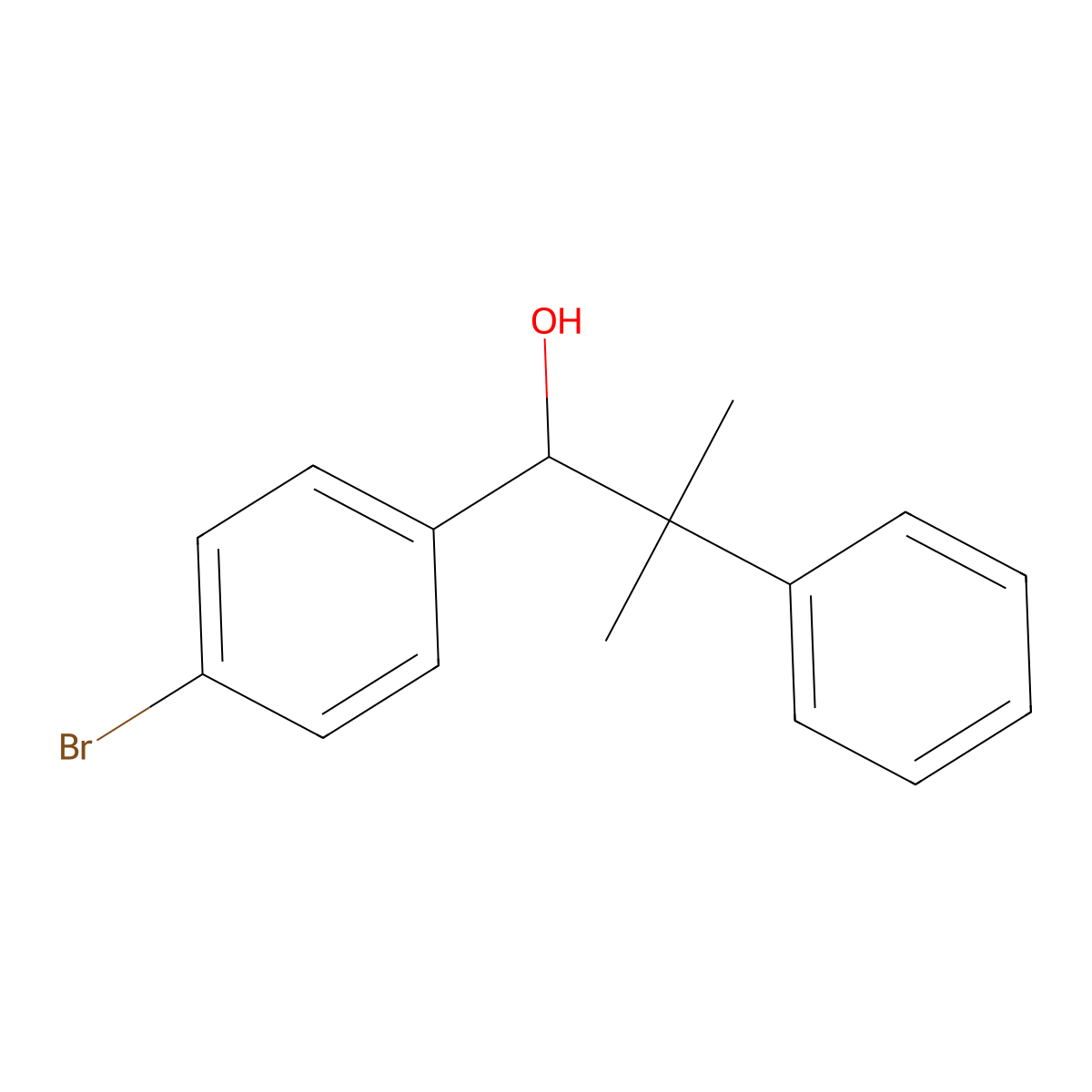 1-(4-Bromophenyl)-2-methyl-2-phenylpropan-1-ol molecular structure, CAS 1282390-73-1
