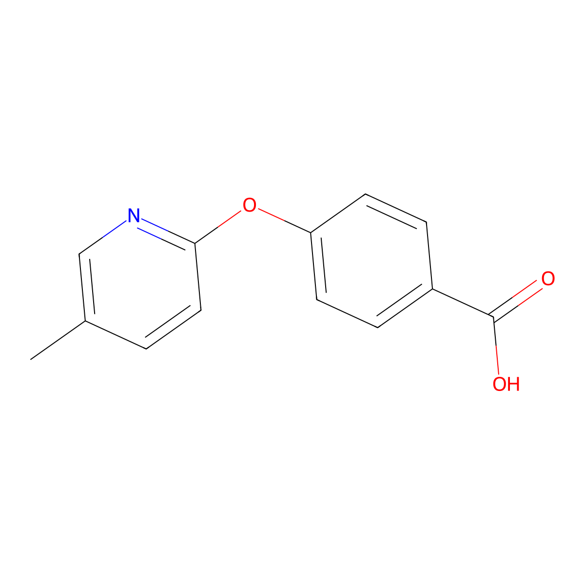 4-[(5-Methylpyridin-2-yl)oxy]benzoic acid molecular structure, CAS 1282417-15-5