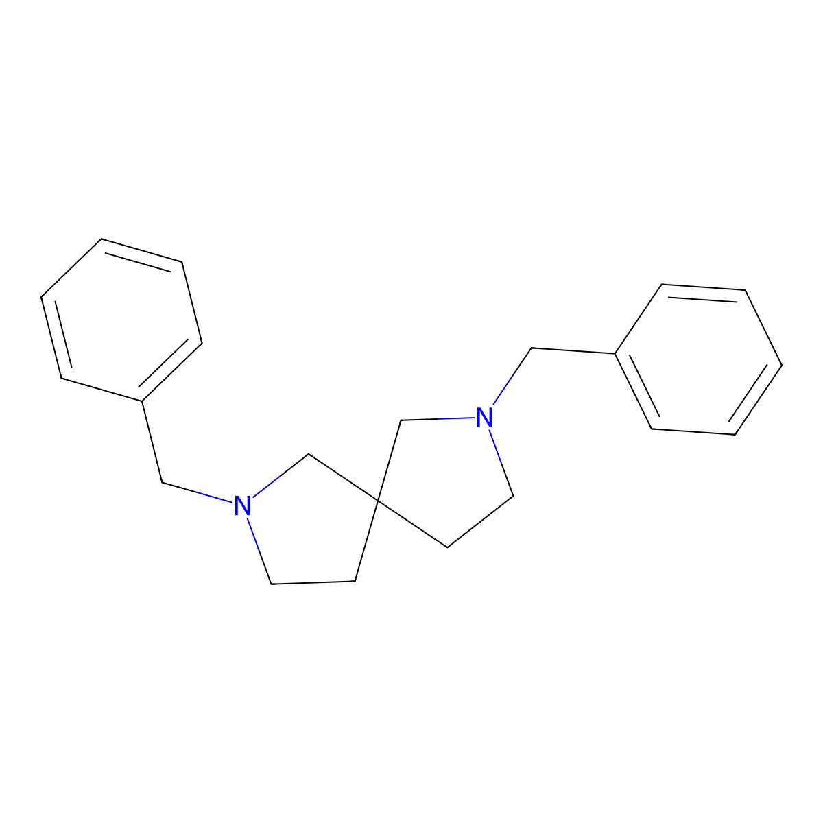 2,7-Dibenzyl-2,7-diazaspiro[4.4]nonane molecular structure, CAS 128243-95-8