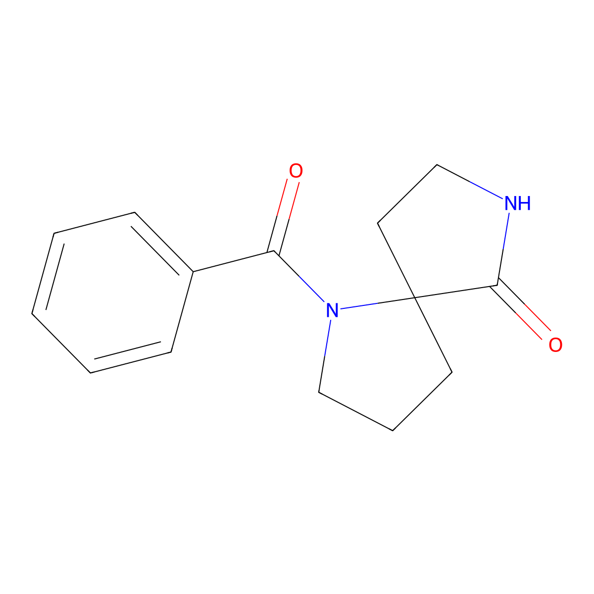 1-Benzoyl-1,7-diazaspiro[4.4]nonan-6-one molecular structure, CAS 128244-00-8