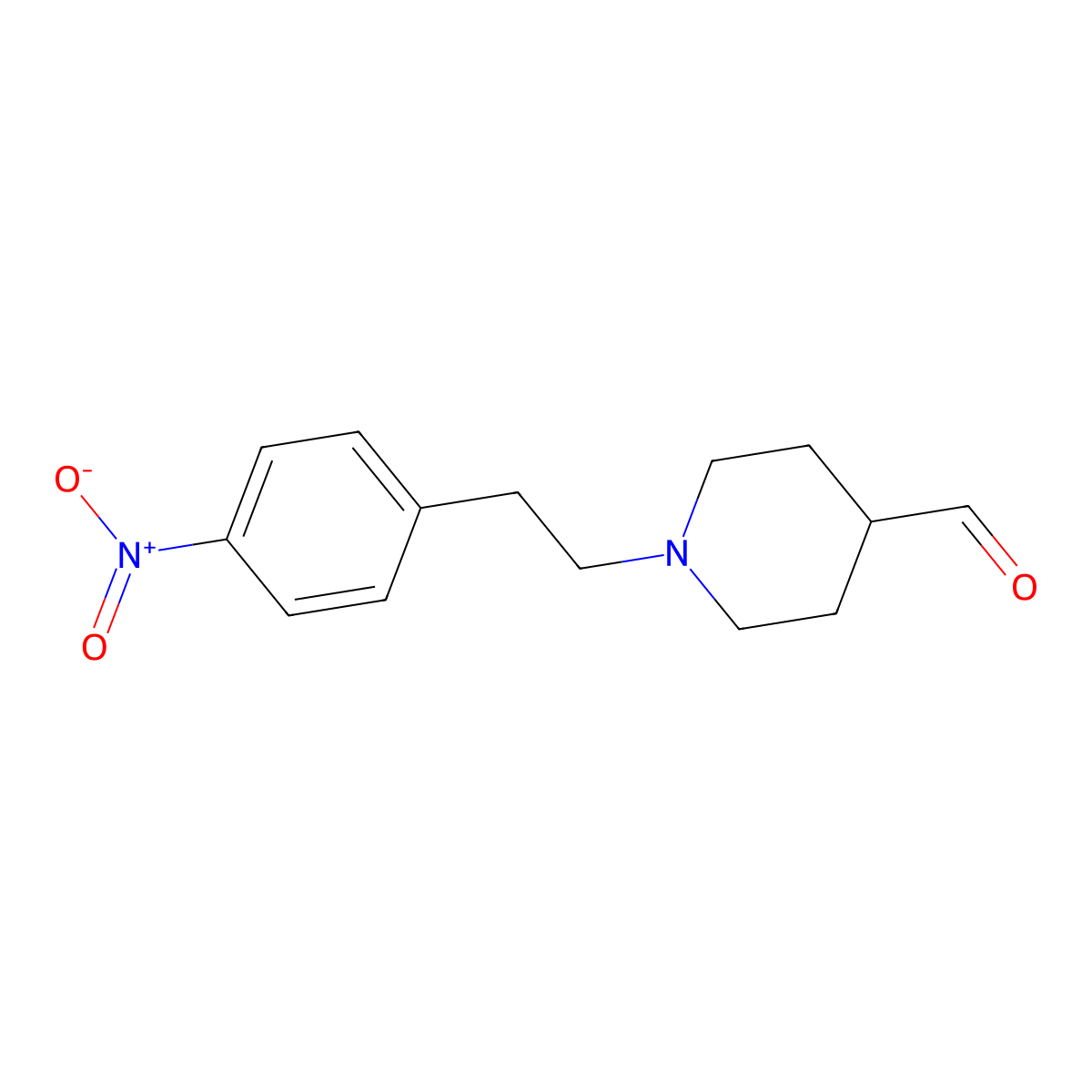 1-[2-(4-Nitrophenyl)ethyl]piperidine-4-carbaldehyde molecular structure, CAS 1282471-01-5