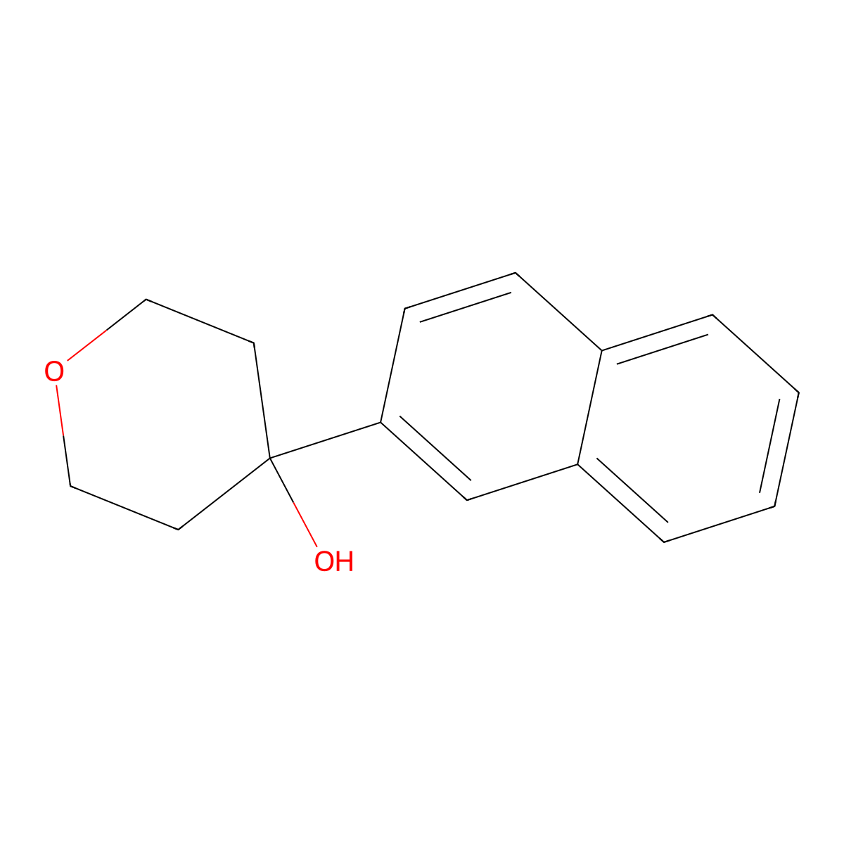 4-(naphthalen-2-yl)tetrahydro-2H-pyran-4-ol molecular structure, CAS 1282493-91-7