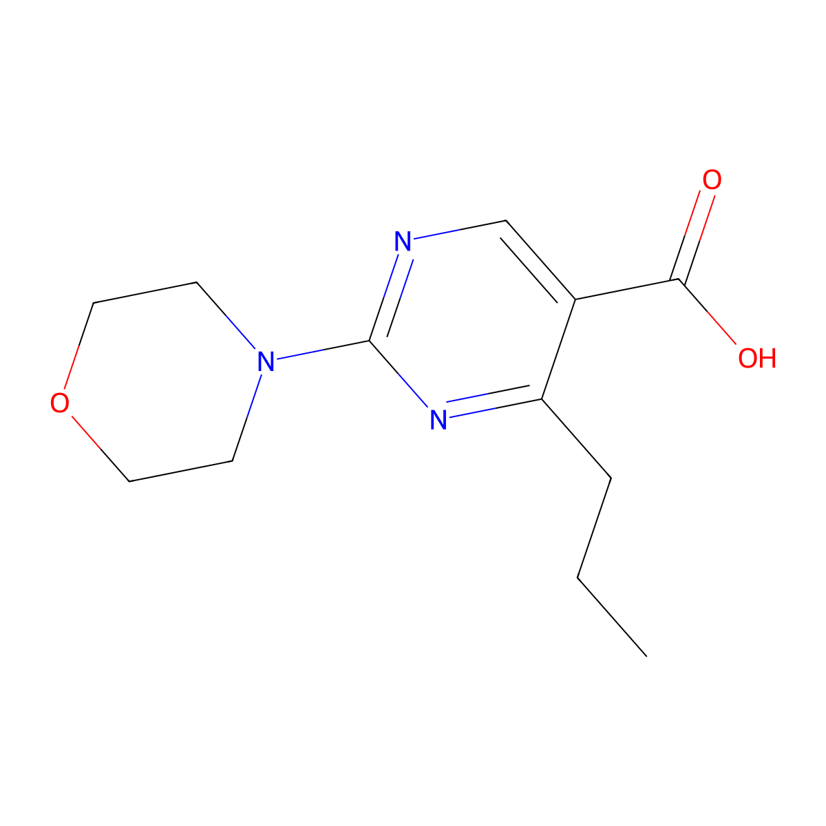 2-Morpholin-4-yl-4-propylpyrimidine-5-carboxylic acid molecular structure, CAS 1282496-93-8