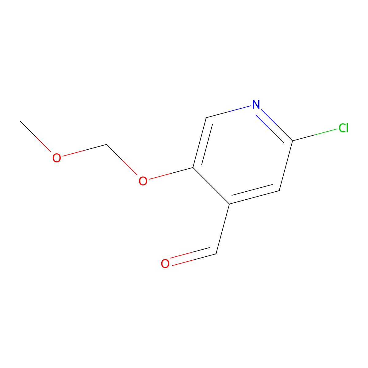 2-Chloro-5-(methoxymethoxy)isonicotinaldehyde molecular structure, CAS 1282516-32-8