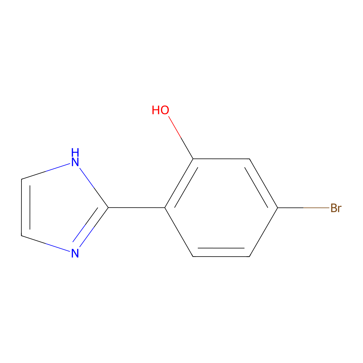 5-Bromo-2-(1H-imidazol-2-yl)phenol molecular structure, CAS 1282516-66-8