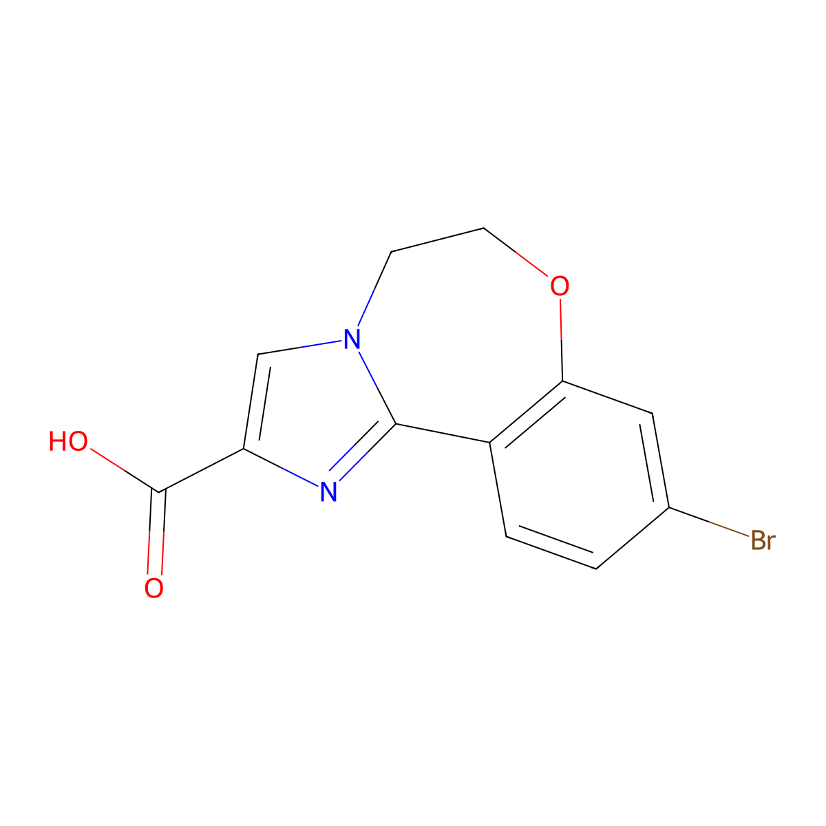 9-Bromo-5,6-dihydrobenzo[F]imidazo[1,2-D][1,4]oxazepine-2-carboxylic acid molecular structure, CAS 1282516-74-8