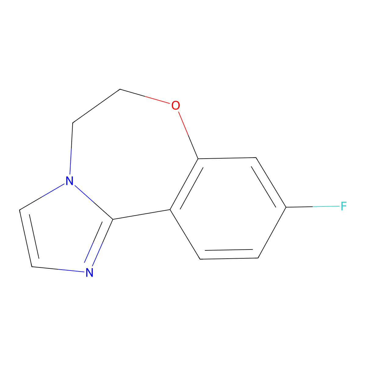 9-Fluoro-5,6-dihydrobenzo[F]imidazo[1,2-D][1,4]oxazepine molecular structure, CAS 1282517-40-1