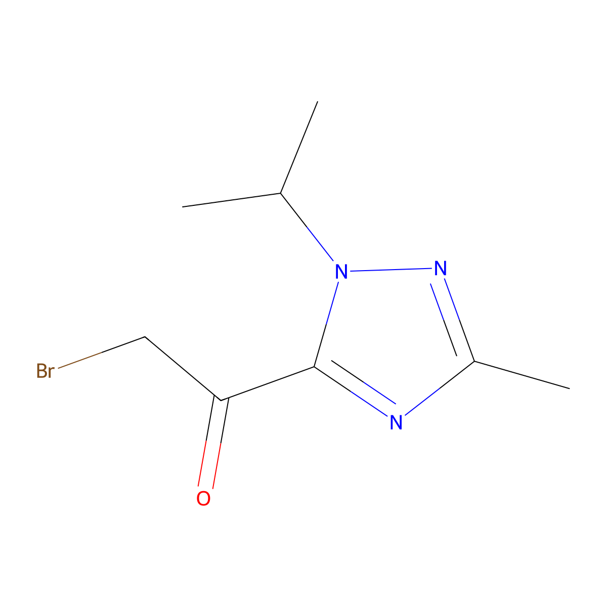 2-bromo-1-[3-methyl-1-(propan-2-yl)-1H-1,2,4-triazol-5-yl]ethan-1-one molecular structure, CAS 1282517-46-7
