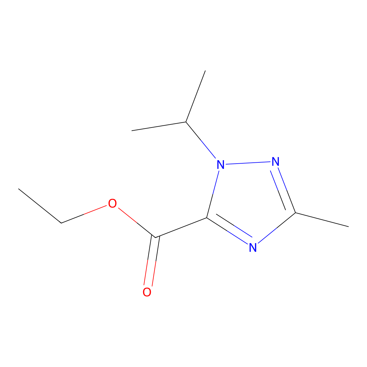 1H-1,2,4-Triazole-5-carboxylic acid, 3-methyl-1-(1-methylethyl)-, ethyl ester molecular structure, CAS 1282517-47-8