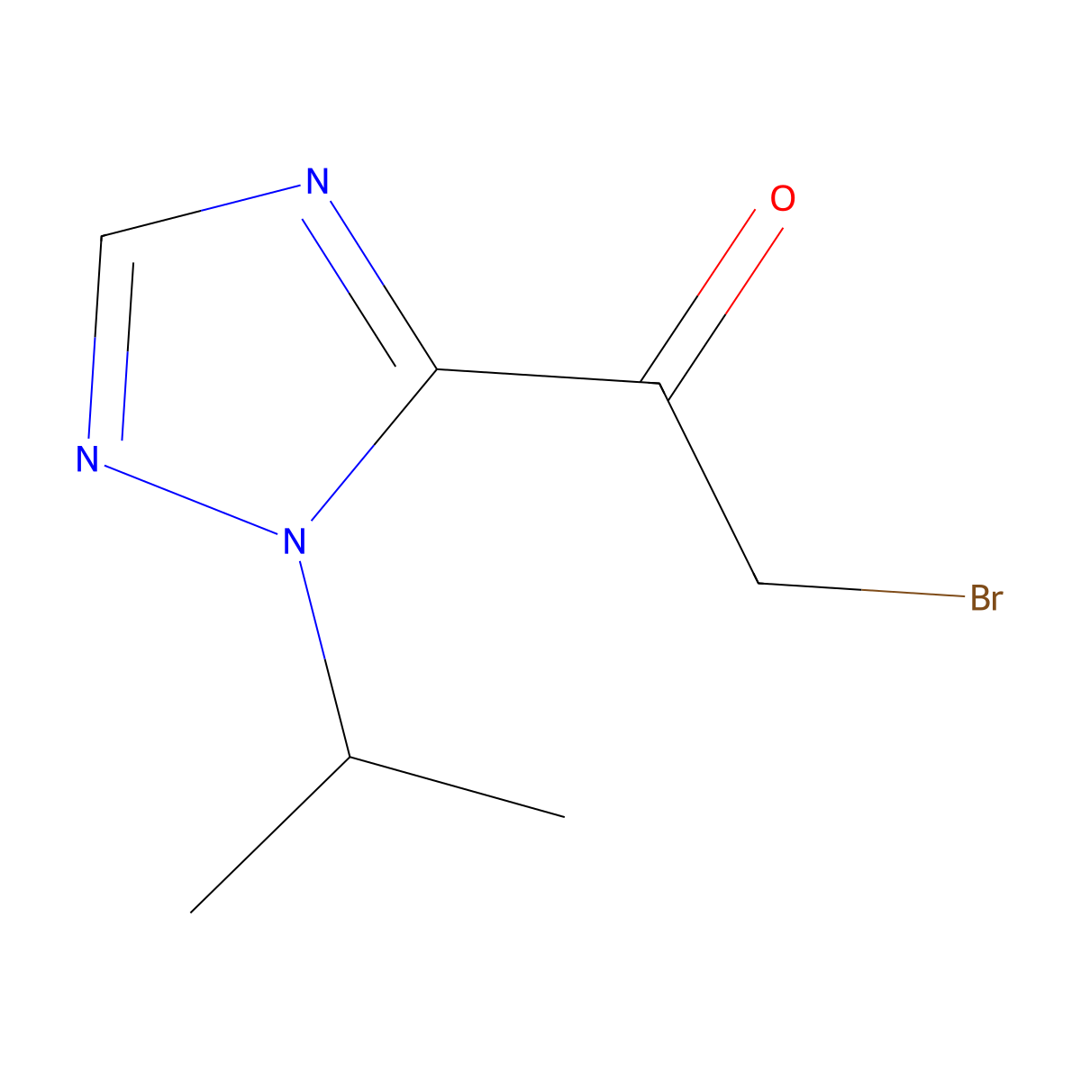 2-bromo-1-[1-(propan-2-yl)-1H-1,2,4-triazol-5-yl]ethan-1-one molecular structure, CAS 1282517-73-0
