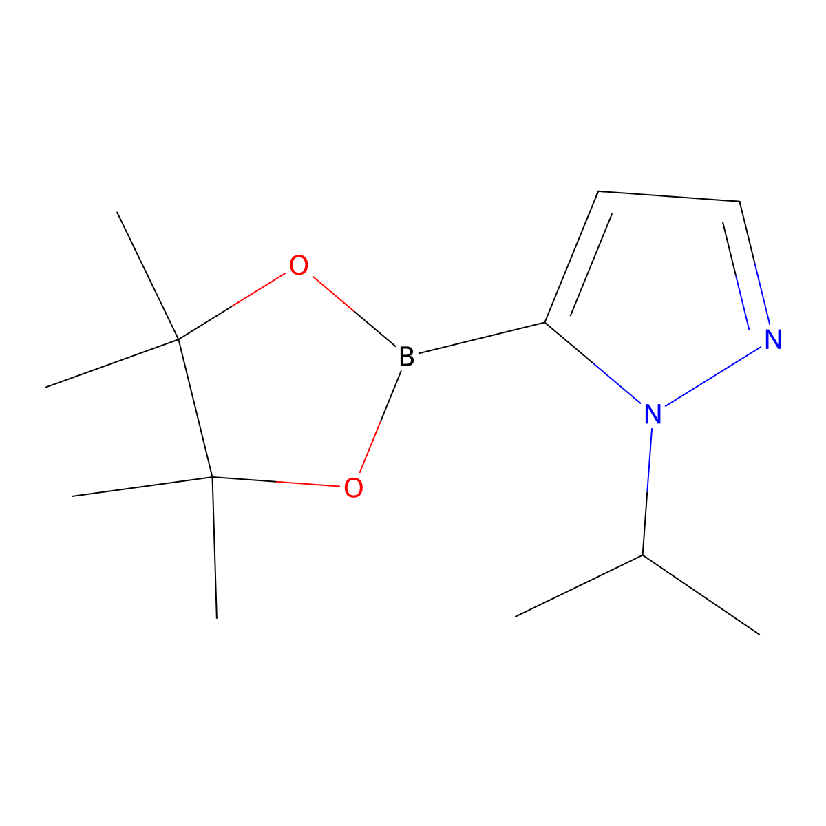 1-(Propan-2-yl)-5-(4,4,5,5-tetramethyl-1,3,2-dioxaborolan-2-yl)-1H-pyrazole molecular structure, CAS 1282518-60-8