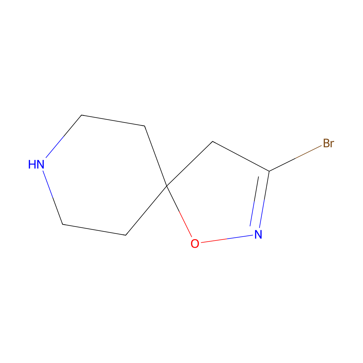 3-Bromo-1-oxa-2,8-diazaspiro[4.5]dec-2-ene molecular structure, CAS 1282522-74-0