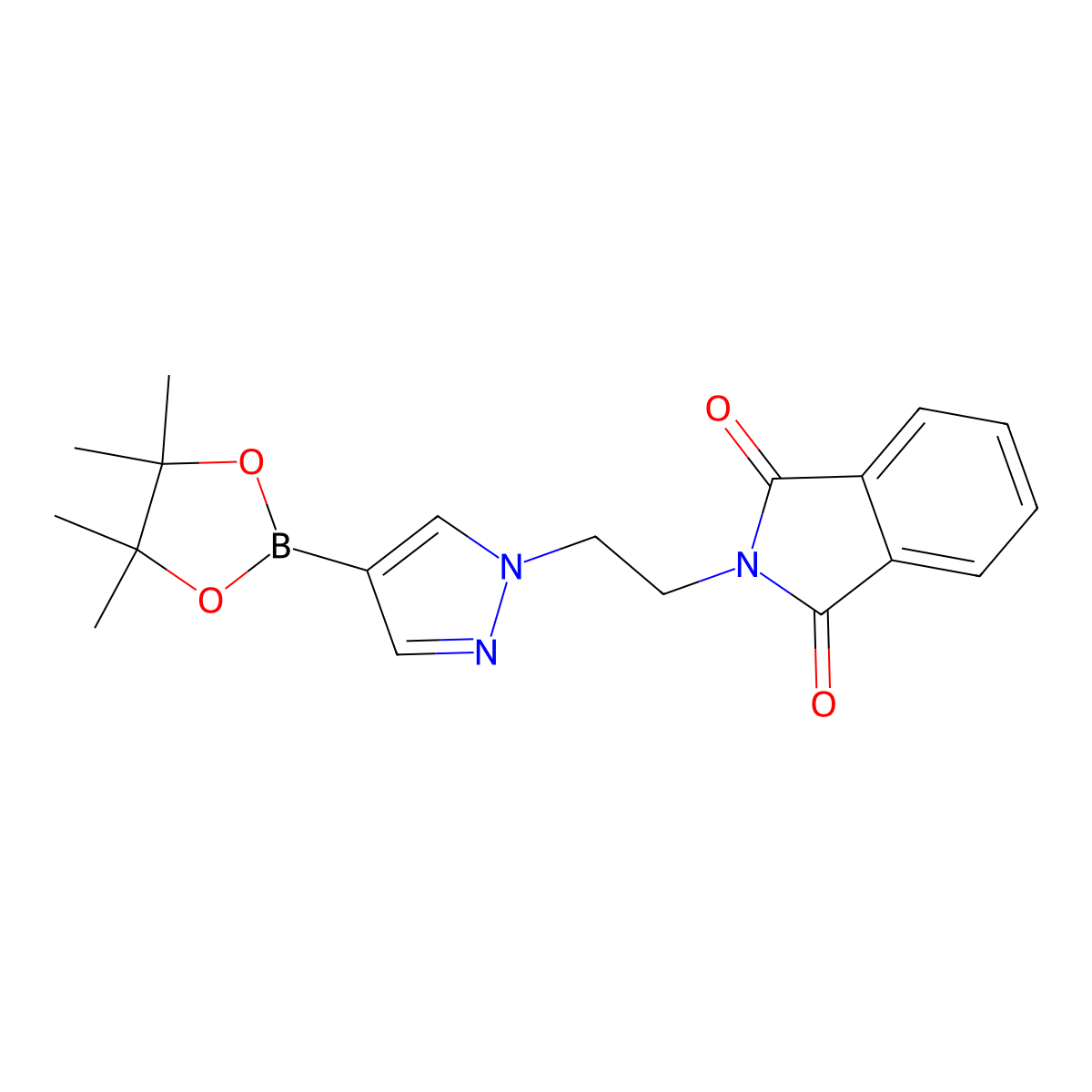 1-[2-(1,3-Dioxoisoindol-2-yl)ethyl]pyrazole-4-boronic acid pincol ester molecular structure, CAS 1282530-84-0