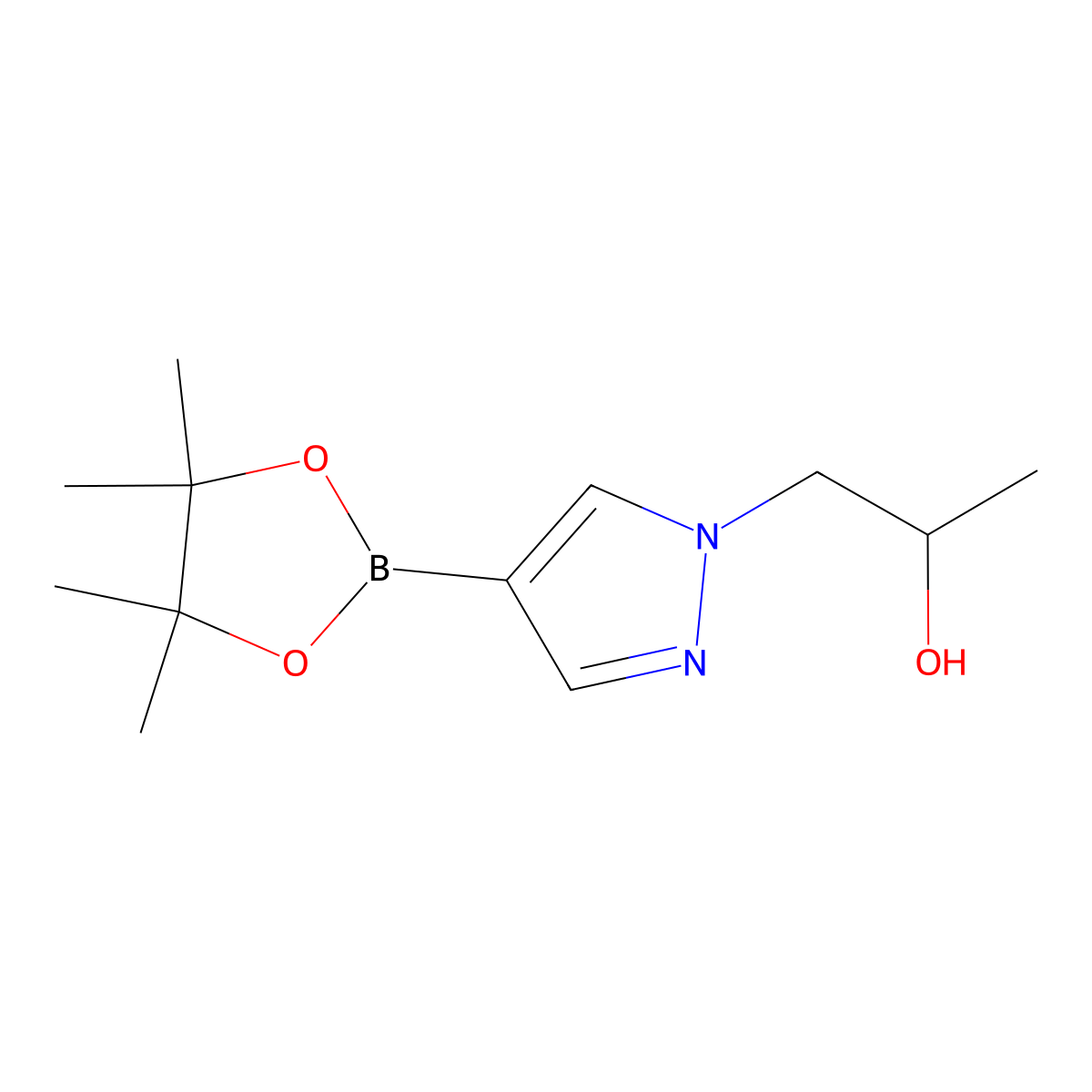 (S)-1-(4-(4,4,5,5-Tetramethyl-1,3,2-dioxaborolan-2-yl)-1H-pyrazol-1-yl)propan-2-ol molecular structure, CAS 1282530-88-4