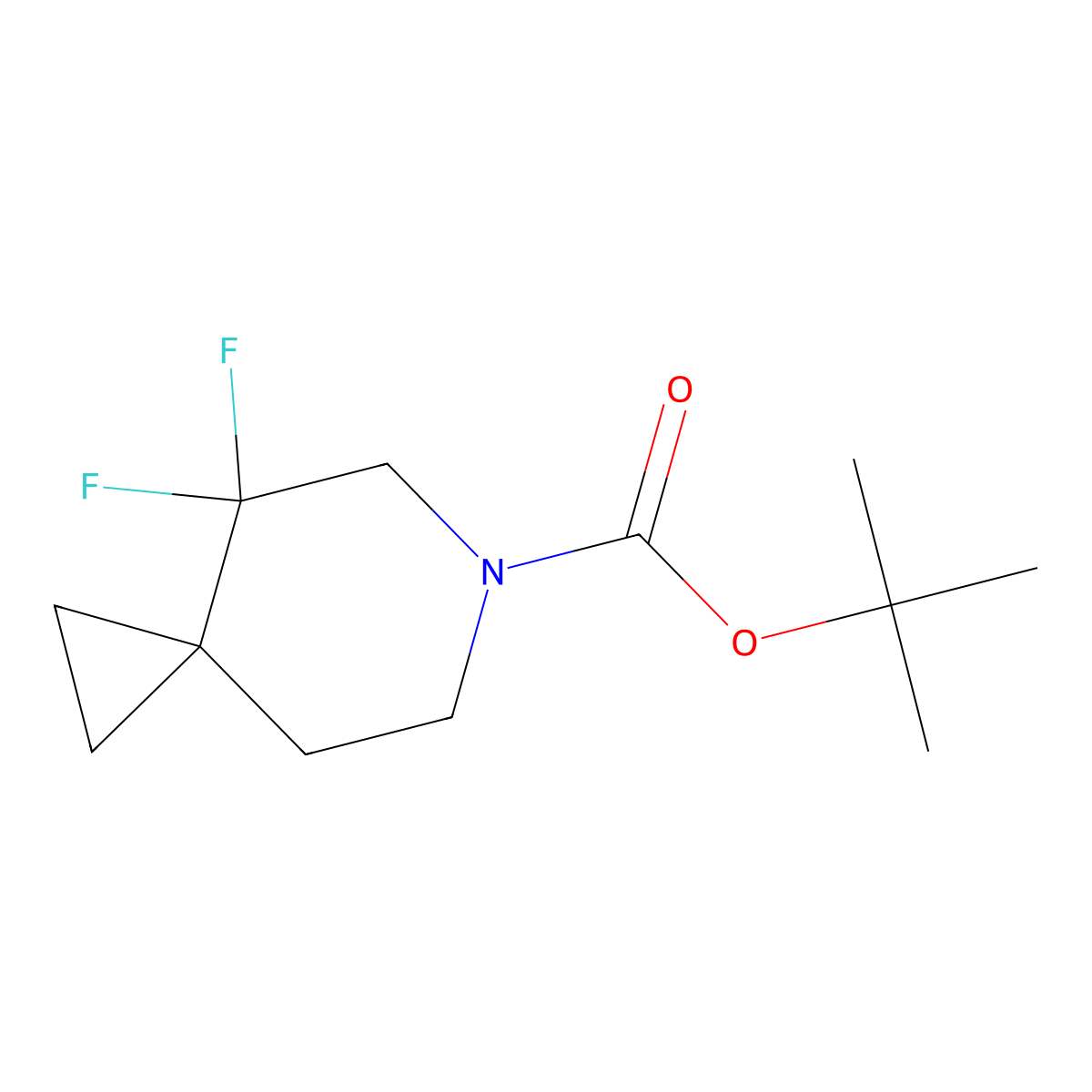 tert-Butyl 4,4-difluoro-6-azaspiro[2.5]octane-6-carboxylate molecular structure, CAS 1282531-99-0