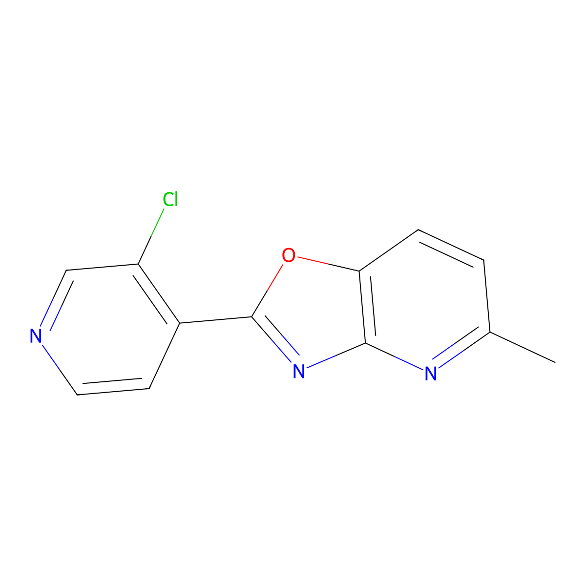 2-(3-Chloropyridin-4-yl)-5-methyloxazolo[4,5-b]pyridine molecular structure, CAS 1282541-08-5