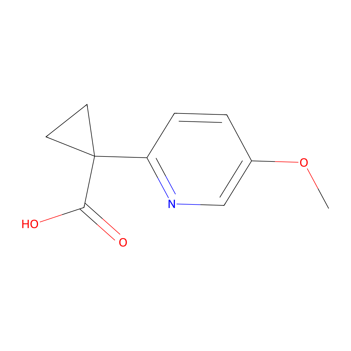 1-(5-Methoxypyridin-2-yl)cyclopropane-1-carboxylic acid molecular structure, CAS 1282549-26-1